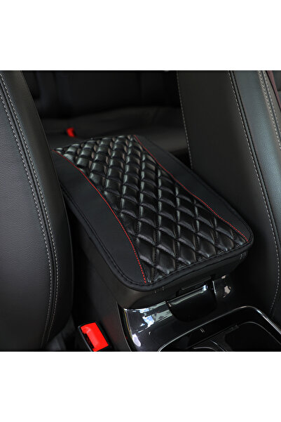Choice4 PU Four Seasons Embroidered BK Car Armrest Cover Mat Universal PU Lea...