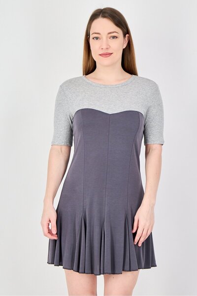 Monki Women Two-Tone Mini Dress, Multicolor