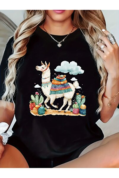 212Wear The Short-Sleeved T-Shirt Featuring an Alpaca Design Is Perfect Casua...