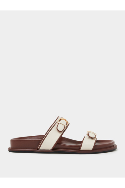 Styli Plain Buckle Detail Comfort Sandals