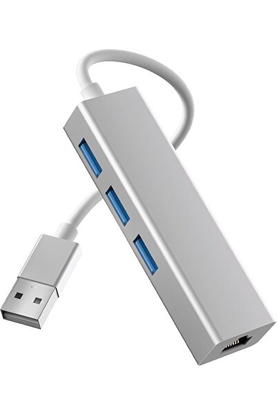 Weetotung USB Hub to Ethernet Adapter - USB 4 in 1 hub to Megabyte RJ45 and U...