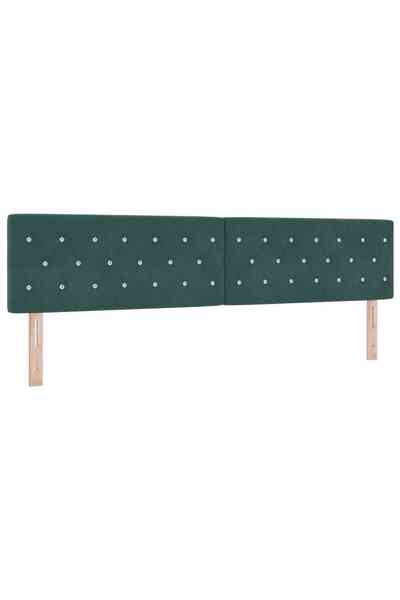 vidaxl Tăblie LED cu benzi LED Manual Verde închis 200 cm Catifea
