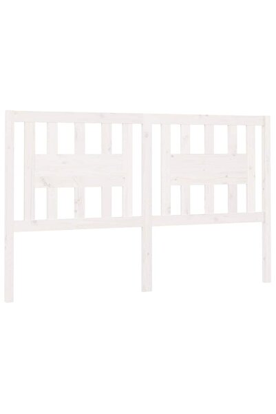 vidaxl Tăblie de pat, alb, 146x4x100 cm, lemn masiv de pin