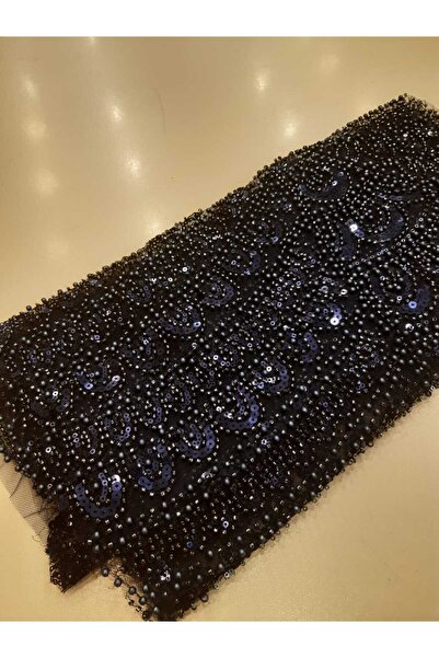 Safir Kumaş Kesip Aplik yada Motif Çıkarmalık Top Sonu 40 cm Taşlı Dantel
