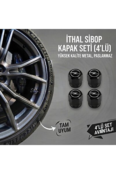 Lazer Store Opel Mokka ile Uyumlu Logolu Alüminyum Siyah Altıgen Sibop Kapak ...