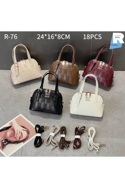 Relax for bags Classic Checkered Design Woven Pattern Handbag with Metal Logo...