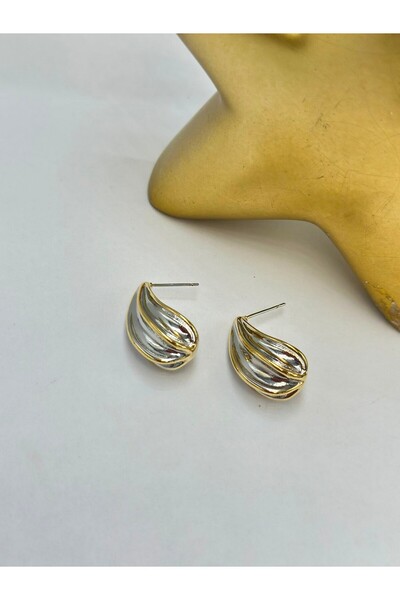 BYYEŞO Double Color Drop Earrings (Brass Plated)