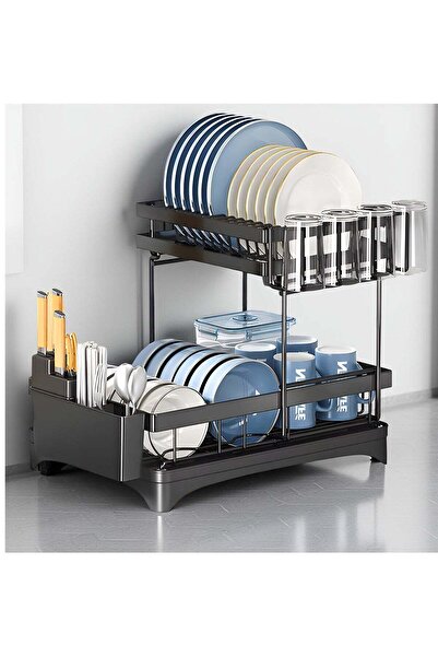 TOSHIONICS Dish Drying Rack for Kitchen Counter, 2 Tier Dish Rack, Stainless ...