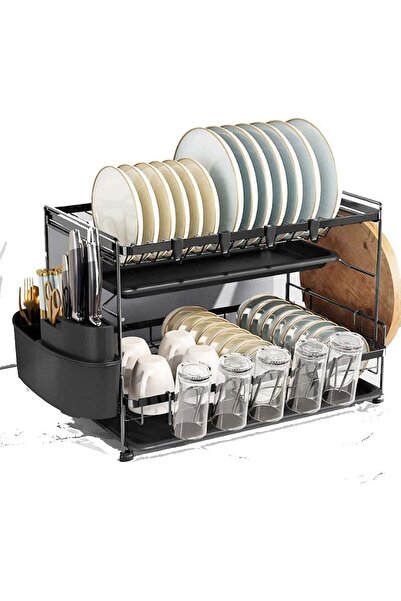 Generic Dunekart Premium Double-Layer Kitchen Dish Organizer with Drip Tray -...
