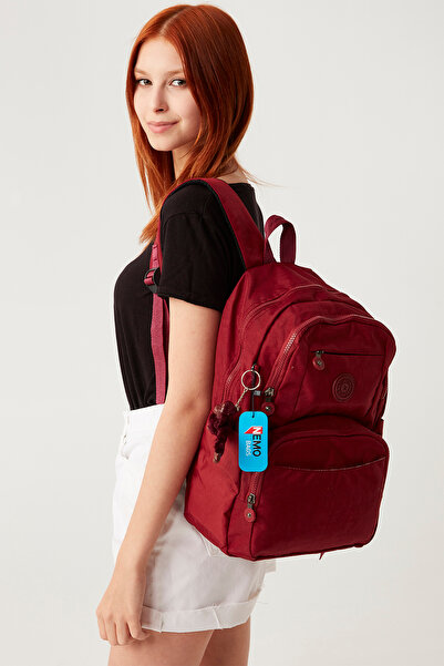 NEMO BAGS للجنسين كلاريت أحمر حقيبة الظهر Clinkır حجرة الكمبيوتر المحمول التج...