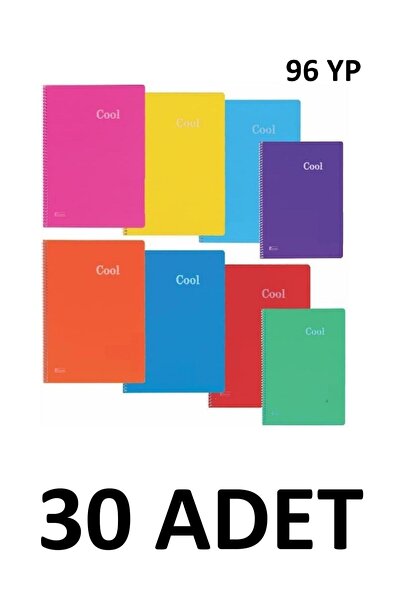 KESKİN COLOR 30 قطعة من دفتر ملاحظات A4 ذو غلاف حلزوني رائع مكون من 96 ورقة م...