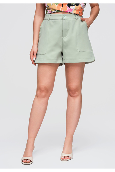 OMBRE Pantaloni scurți de damă, croială lejeră, lungime până la genunchi OW-S...