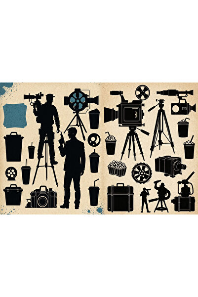 TELLGRAF مجموعة ملصقات بتصميم السينما (21×31 سم، مجموعة واحدة)