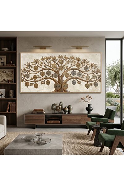 Generic Customized Arabic Family Tree Wall Art - Luxury Gold Framed Painting