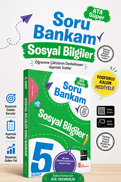 Ata Yayıncılık 5. Sınıf Ata Süper Sosyal Bilgiler Soru Bankam