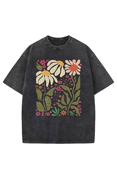 bellanova Unisex πολύχρωμο μπλουζάκι με στάμπα Oversize Streetwear Άνετη εφαρ...