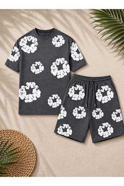 Ryam Mooda Oversize Unisex Shorts and T-Shirt Set - 3D Puff Embossed Printed ...