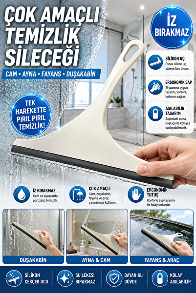 Hane Dostu Çok Amaçlı Banyo Cam Ayna Temizlik Sileceği Silikon Su Çekçek Duşa...