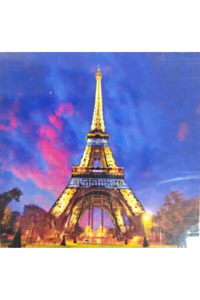 LİVA CRAFT Art & Craft Diamond Mosaic Painting, 30X30Cm Eiffel Tower Bead Glu...