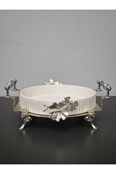PARILTI HOME COLLECTİON Oven Dish Bowl Luxury Serving Plate Bowl Gold Silver ...