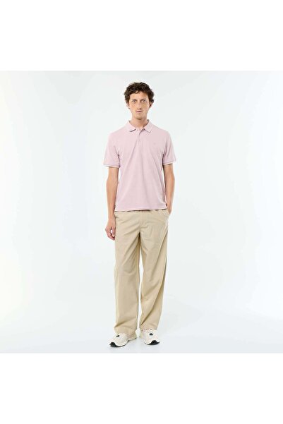 KIABI Plain Poplin Wide-Leg Trousers BEIGE