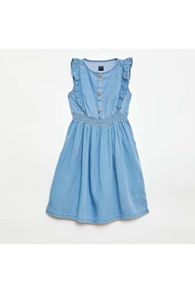 KIABI Sleeveless dress in lightweight fabric BLUE