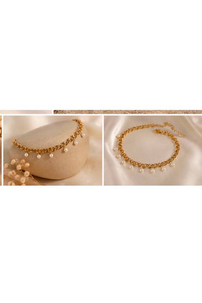 KARE ACCESORIES Gold Anklet with Pearls