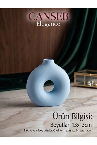 CANSEB Elegance 13X13Cm - Premium - Decorative Donut Vase - Hand-Painted Craf...