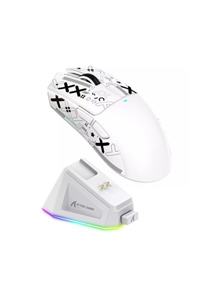 Choice1 White x11 ATTACK SHARK X11 Tri-Mode Wireless Gaming Mouse | RGB Magne...