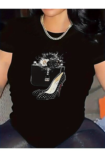 KYMC07 Short Sleeve T-Shirt Restaurant Wear, Featuring Elegant Floral Design,...
