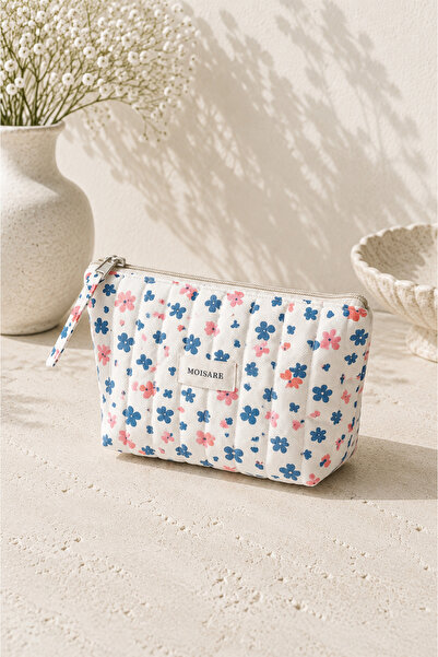 MOISARE Makeup Bag Quilted Organizer - Travel Cosmetic Organizer Zippered Mul...