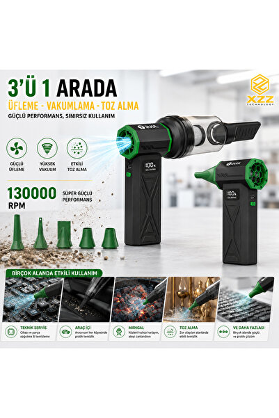 XZZ 2UUL Turbo Jet Fan 130000 RPM Yüksek Hızlı Güçlü Üfleyici Vakum Toz Alma ...