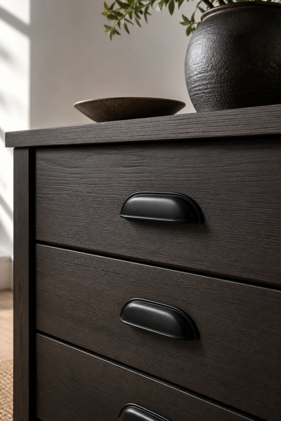 Damla Midye Tas Model Furniture Handle 128 mm – Black