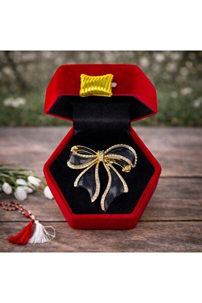 velve Brosa martisor tip funda, in cutie eleganta, negru
