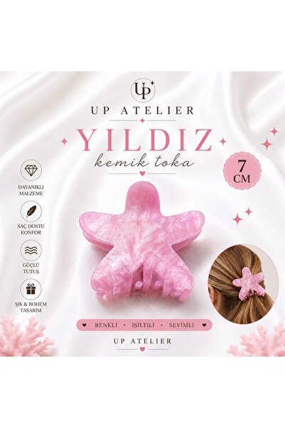 Up Atelier Silvery Pink Star Bone Buckle 7cm