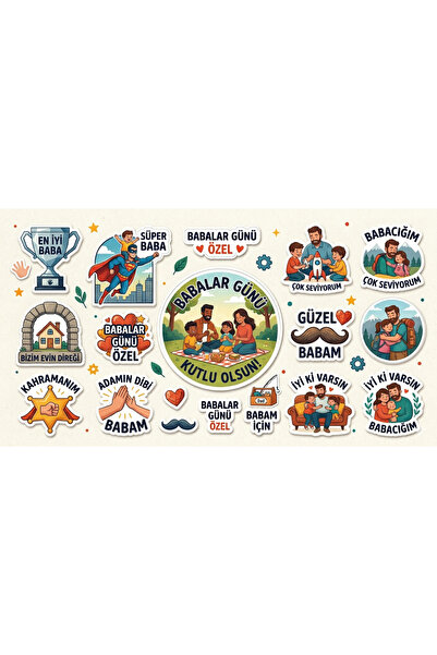 TELLGRAF Father's Day Themed Sticker Set (21X30 cm 1 Set)