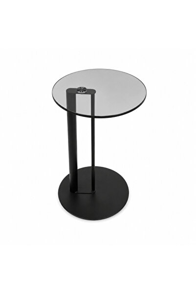 Palma homez Side Table Gray and Black Glass 35X35 cm