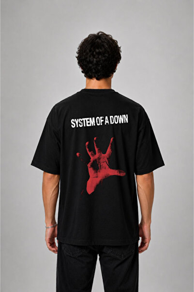 cesita System of a down Music Band Printed Cotton Black T-Shirt T-Shirt