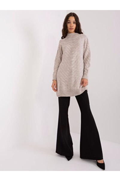 BADU Pulover Dama, BADU, Acril, Maneca lunga, Bej, model BA-SW-8013.14P