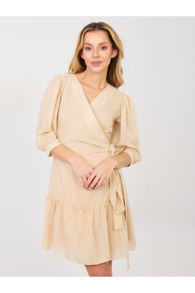LAKERTA Rochie Dama, LAKERTA, Bumbac, Rochie petrecuta, Bej, model LK-SK-5080...