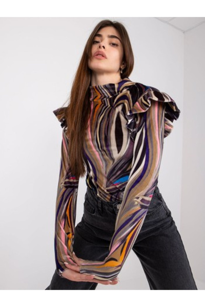 Italy Moda Γυναικεία Μπλούζα, ITALY MODA, Πολυεστέρας, Μακρυμάνικη, Μπεζ, μον...
