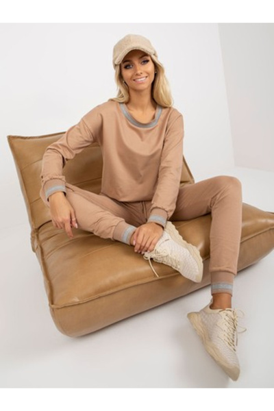 Relevance Compleu Dama Maneca lunga, Mansete elastice, RELEVANCE, Camel Casua...