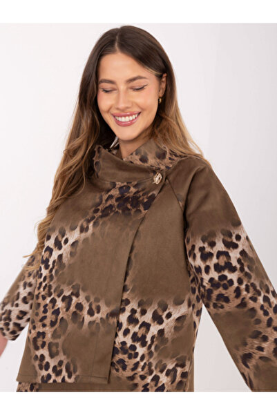 Italy Moda Hanorac Dama Maneca lunga, Carouri, ITALY MODA, Khaki Eleganta Office