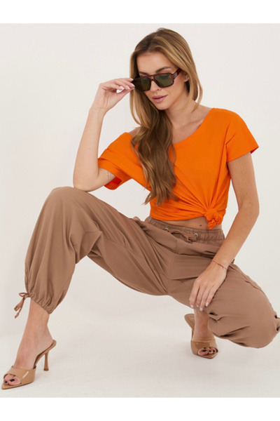 Basic Feel Good Tricou Dama Mini, Decolteu barcuta, BASIC FEEL GOOD, Portocal...