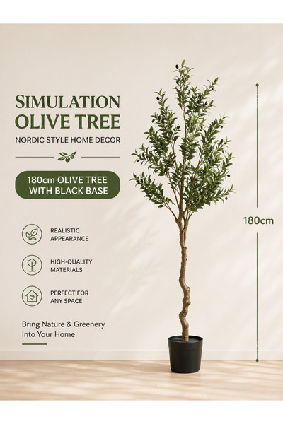 Yallabena Simulation Olive Tree Potted Plant 180cm, Nordic Style Indoor Artif...