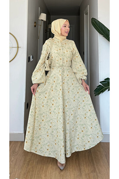 Moda Misali Vintage Çiçek Desenli Elbise