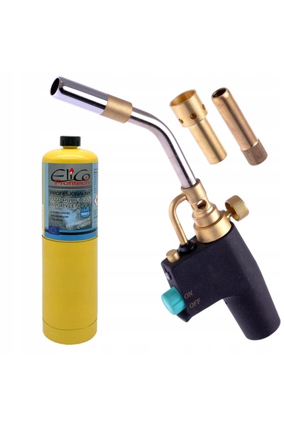 TC Technic Arzător pe gaz MAPP cu piezo, 3 duze, turbo, adaptor pentru buteli...