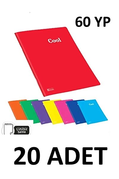 KESKİN COLOR 20 τεμάχια A4 Cool Wire Bound 60 Φύλλα Εξώφυλλο από PP Χωρίς Γρα...
