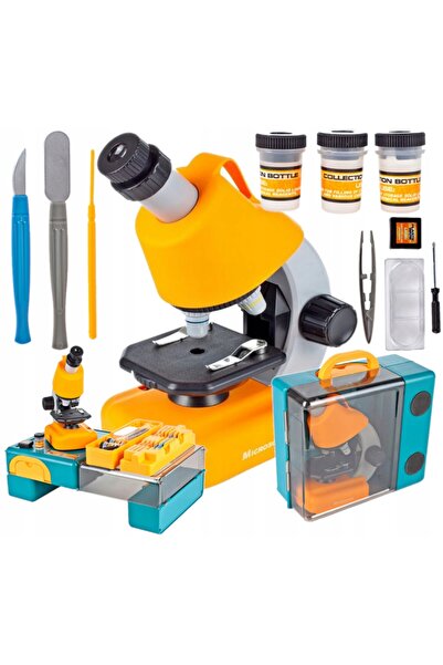 Stator Microscop educativ pentru copii, lupă cu mărire de 1200x + set de acce...