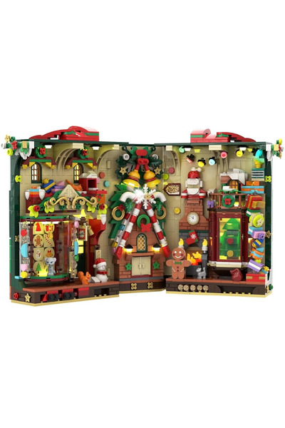 INSOON KLOCKI Puzzle 3D Colț de carte, Căsuță cu prăjituri, Librărie, LED, Br...